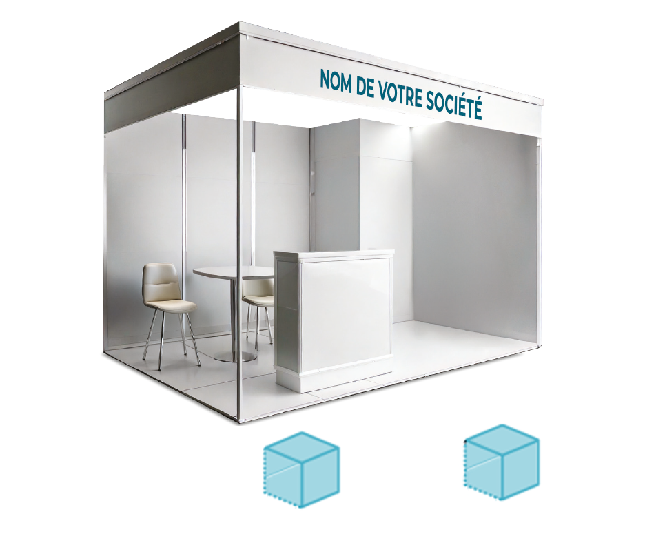 Stand type modulaire de Nauti Pro, personnalisable en 1, 2 ou 3 modules pour les exposants