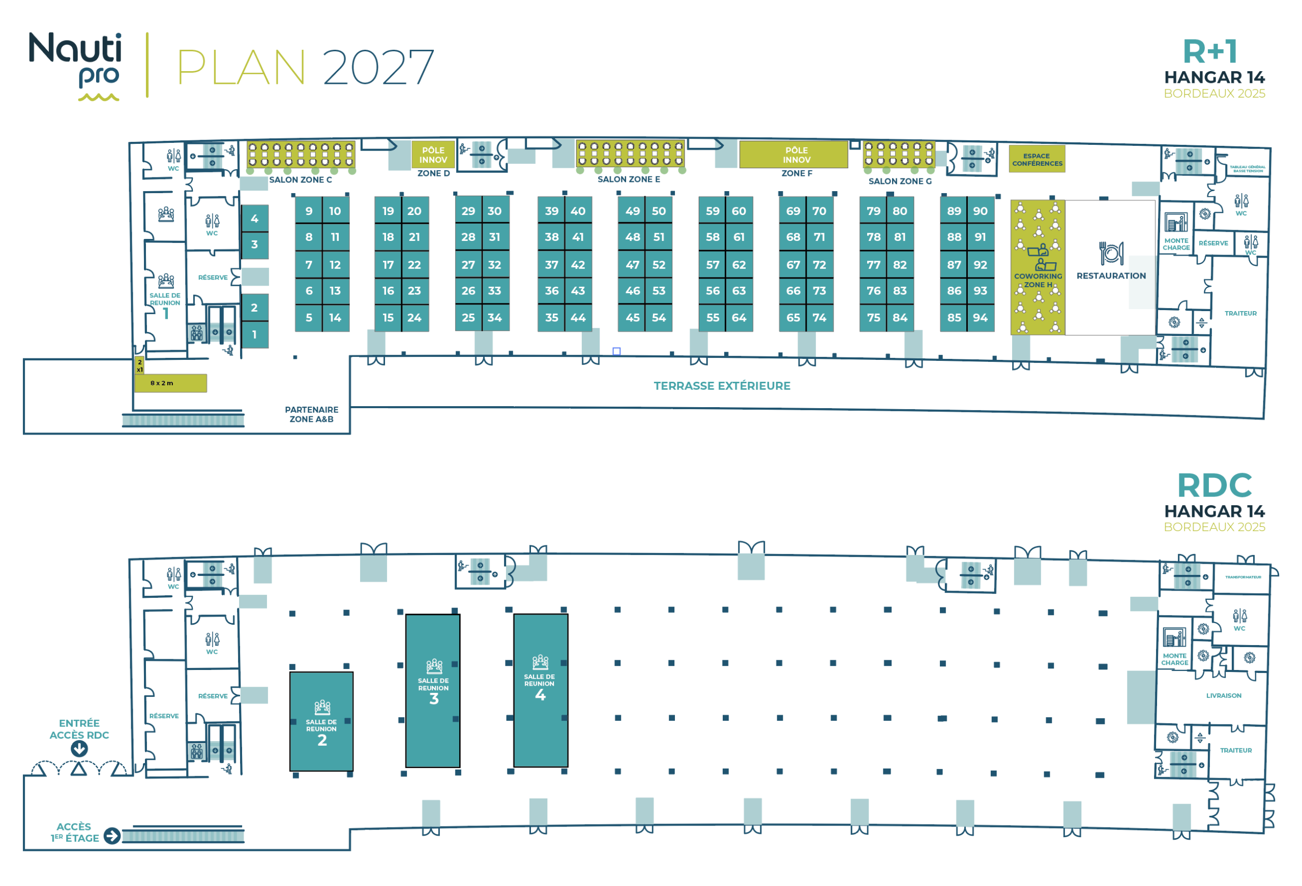 Plan Nauti Pro 2027 à Bordeaux – implantation des stands, zones formations et espaces networking