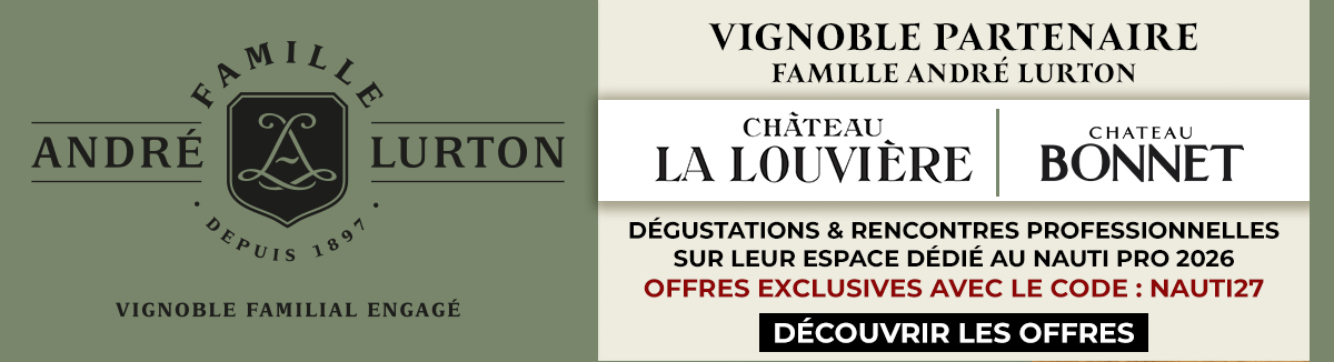 Partenariat entre Nauti Pro et les Vignobles Famille André Lurton avec offre professionnelle et code promotionnel NAUTI27.