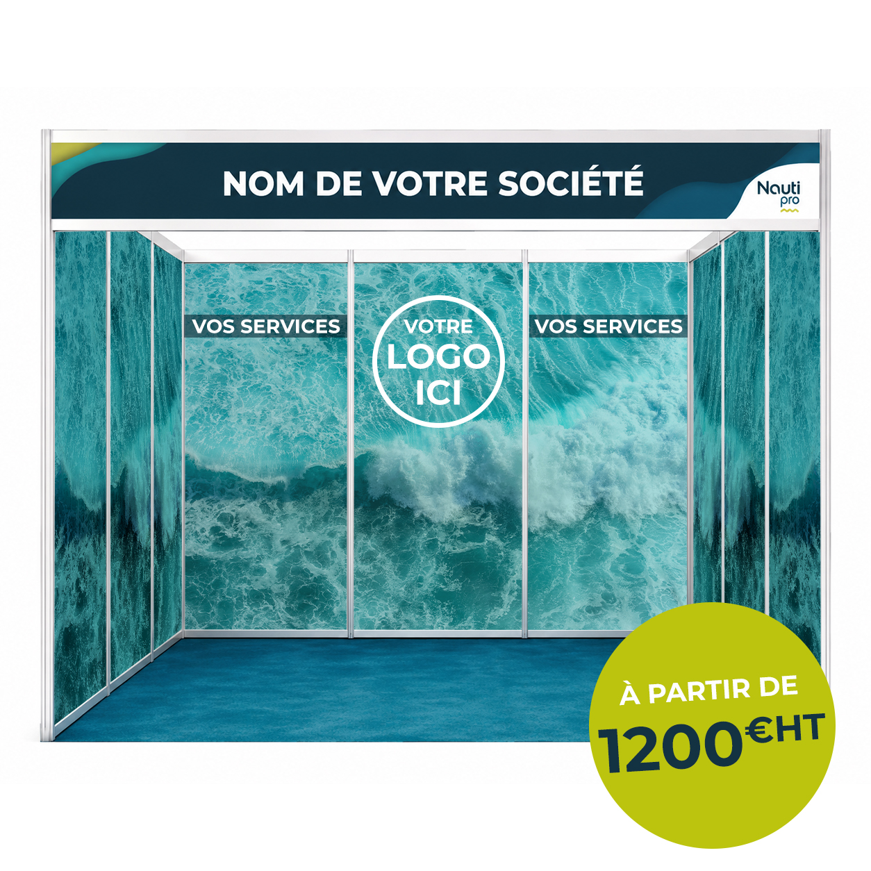 Habillage complet du stand – Mur de fond + 2 murs latéraux